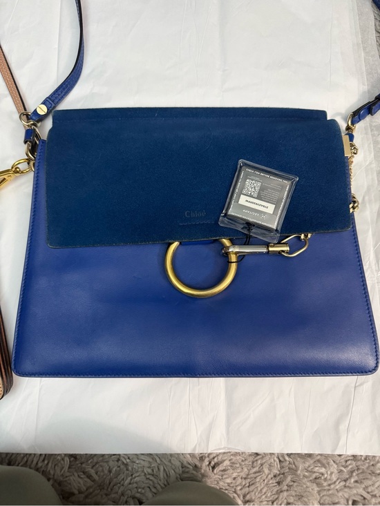 Handbags - Chloe Blue Medium Leather & Suede Crossbody Bag
